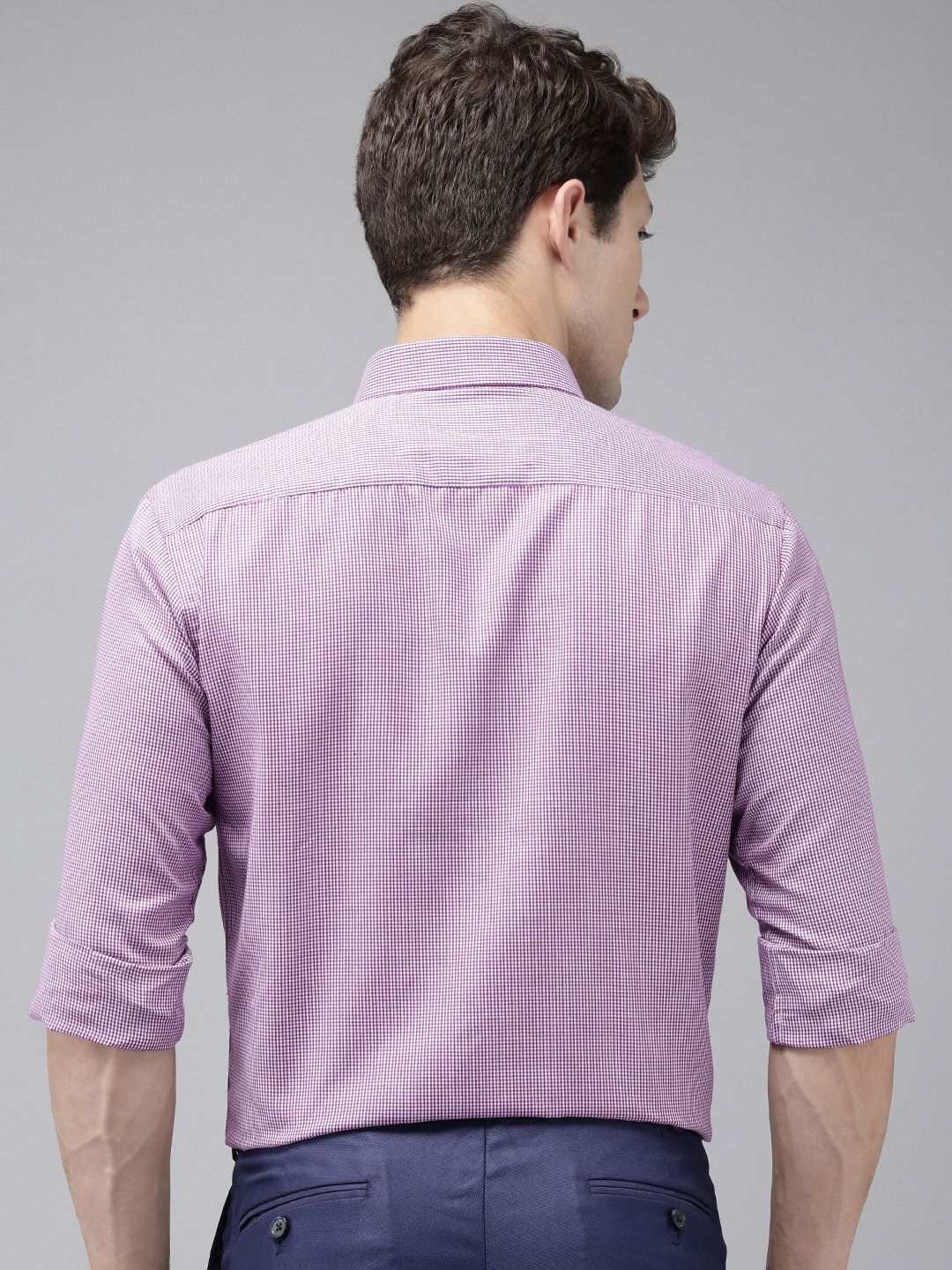 Park Avenue Slim Fit Micro Checks Formal Shirt - Image 4