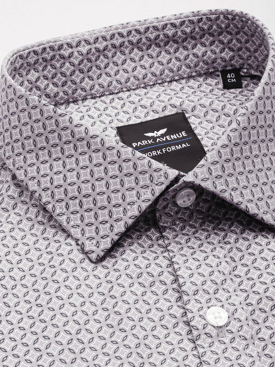 Park Avenue Slim Fit Opaque Geometric Printed Formal Shirt - Image 2