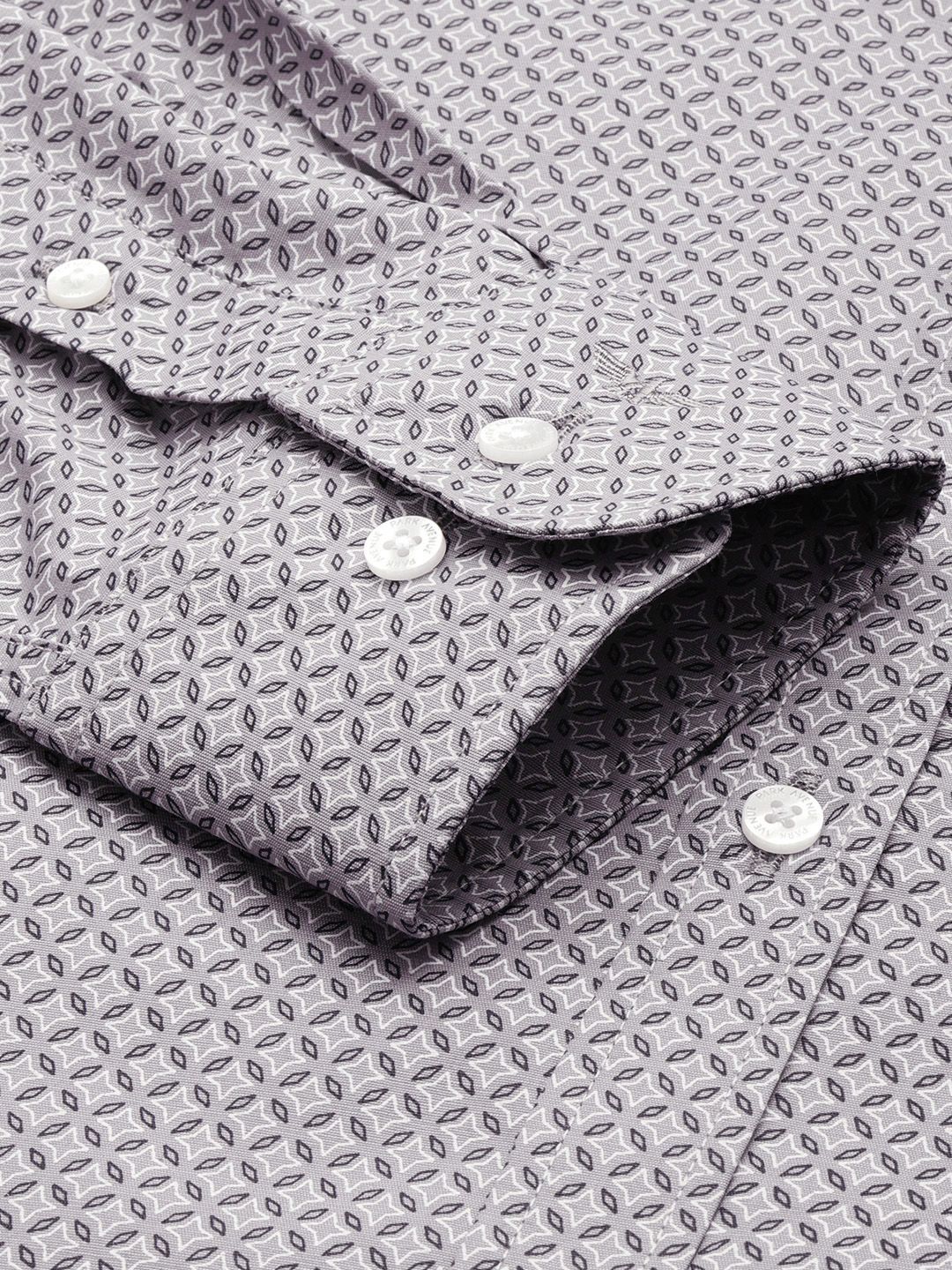 Park Avenue Slim Fit Opaque Geometric Printed Formal Shirt - Image 3