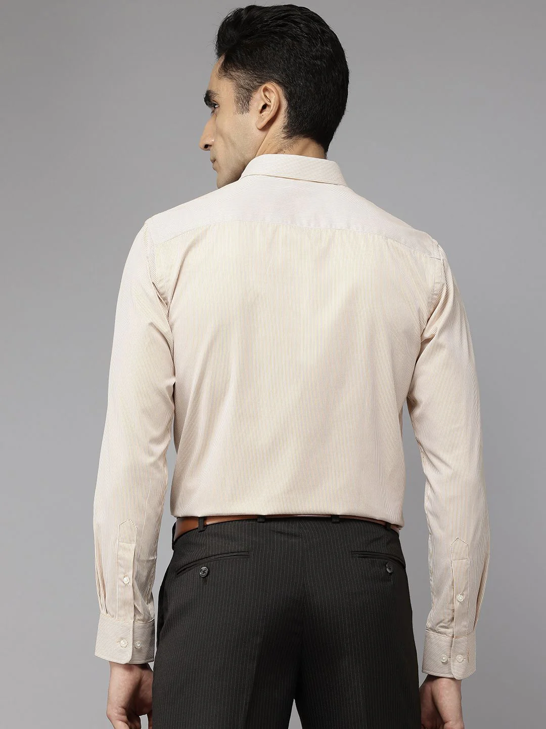 Park Avenue Slim Fit Pinstriped Formal Shirt - Image 4