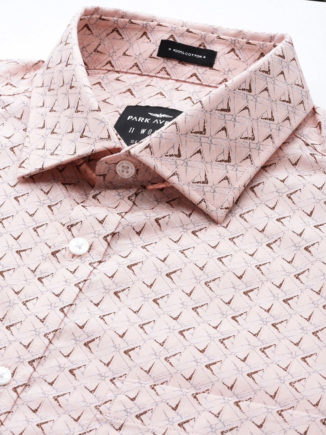 Park Avenue Slim Fit Printed Pure Cotton Formal Shirt - Image 2
