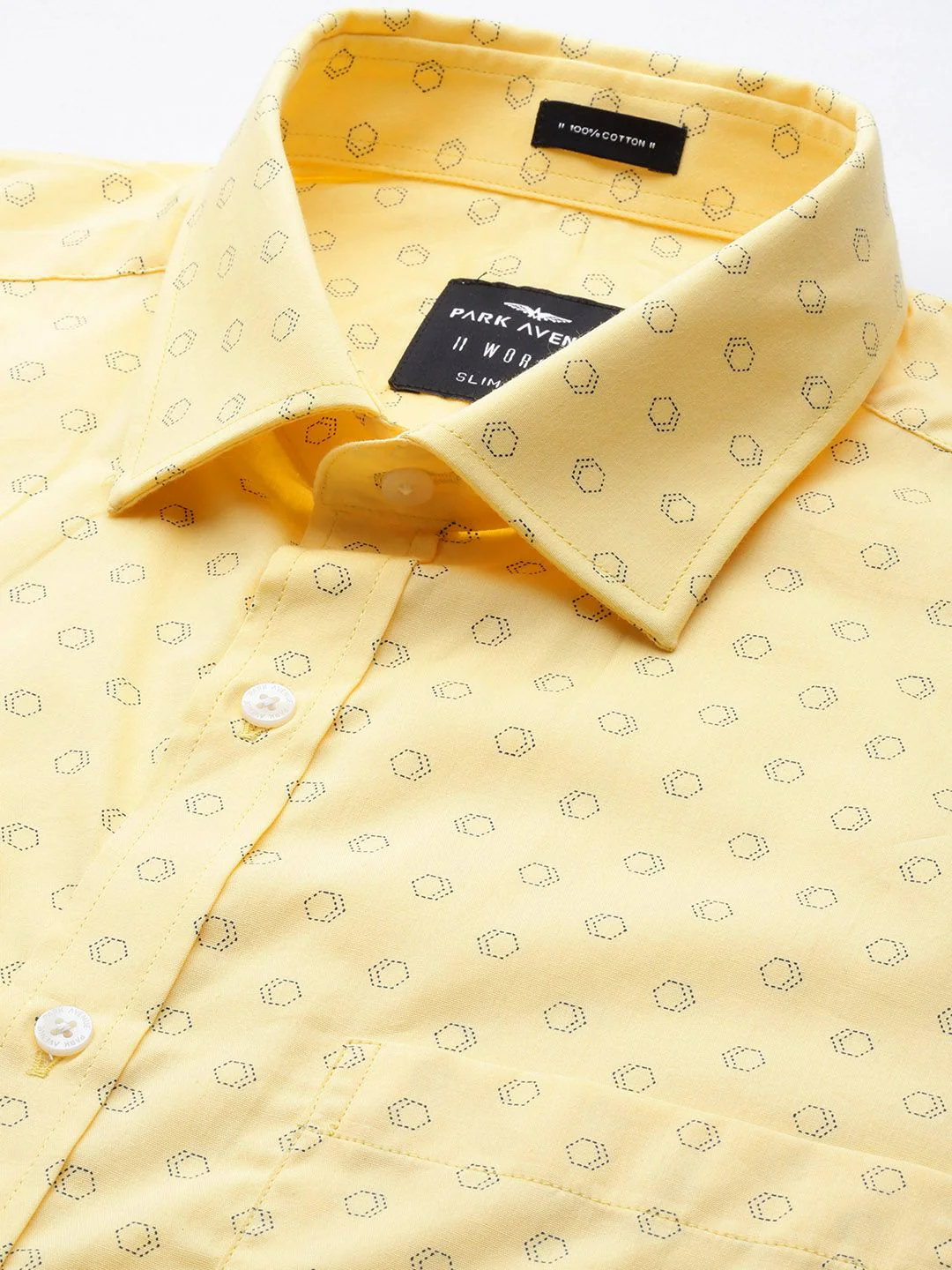 Park Avenue Slim Fit Printed Pure Cotton Formal Shirt - Image 2
