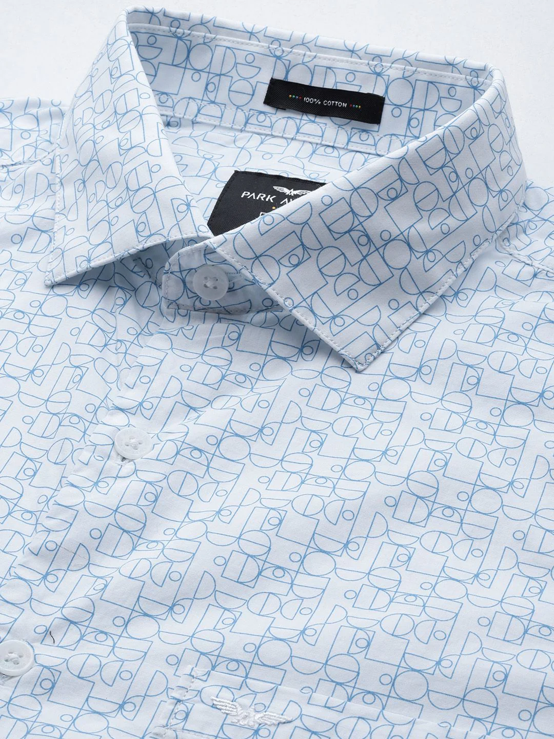 Park Avenue Slim Fit Printed Pure Cotton Formal Shirt - Image 2