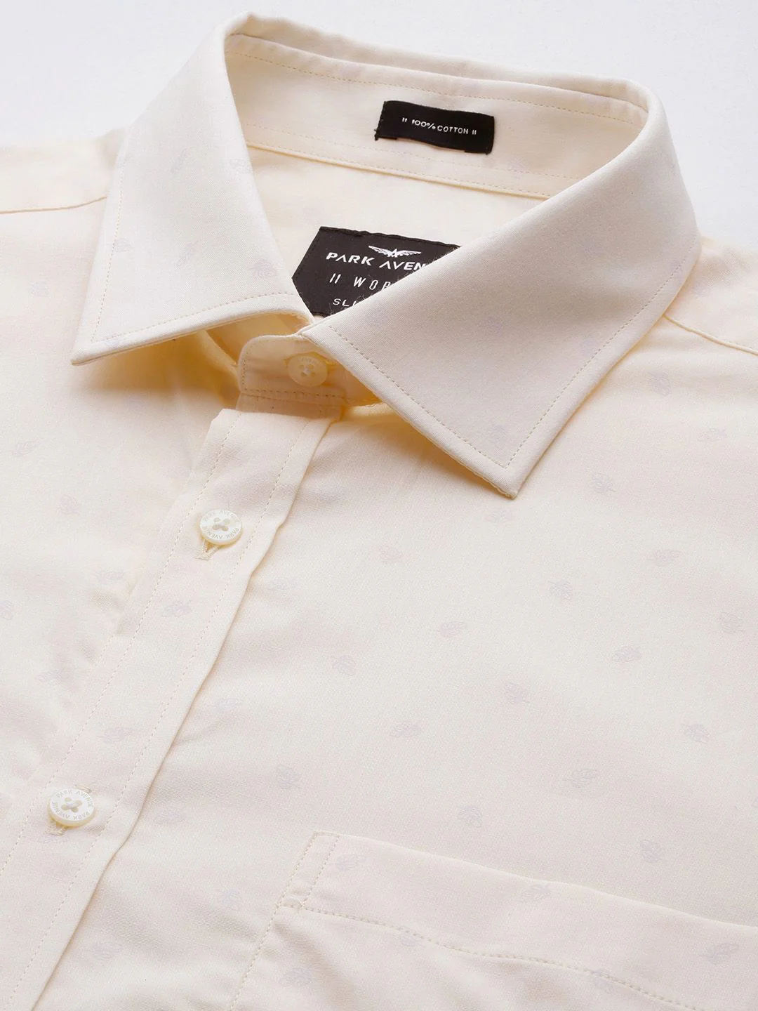 Park Avenue Slim Fit Printed Pure Cotton Formal Shirt - Image 2