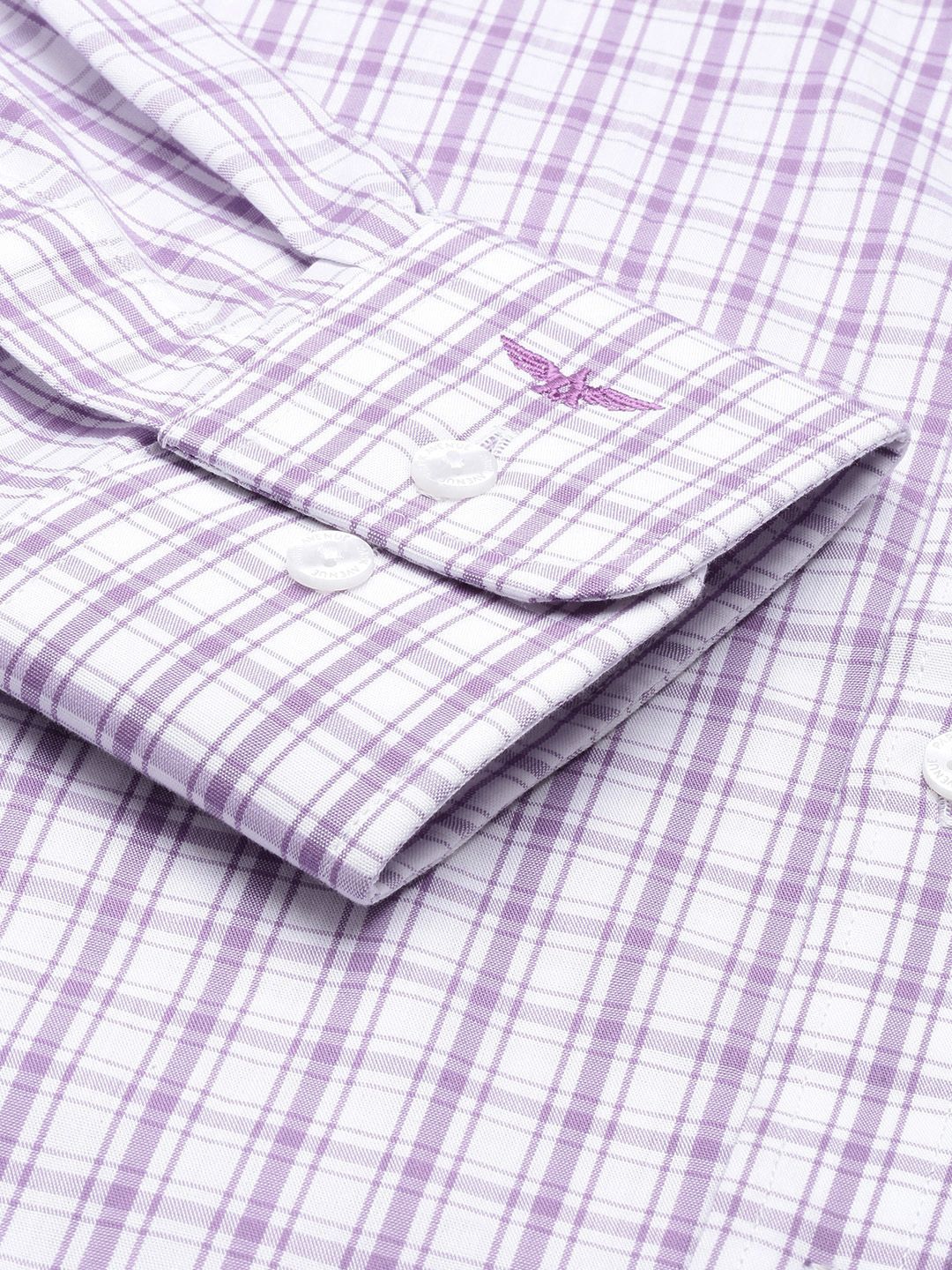 Park Avenue Slim Fit Pure Cotton Checked Formal Shirt - Image 3