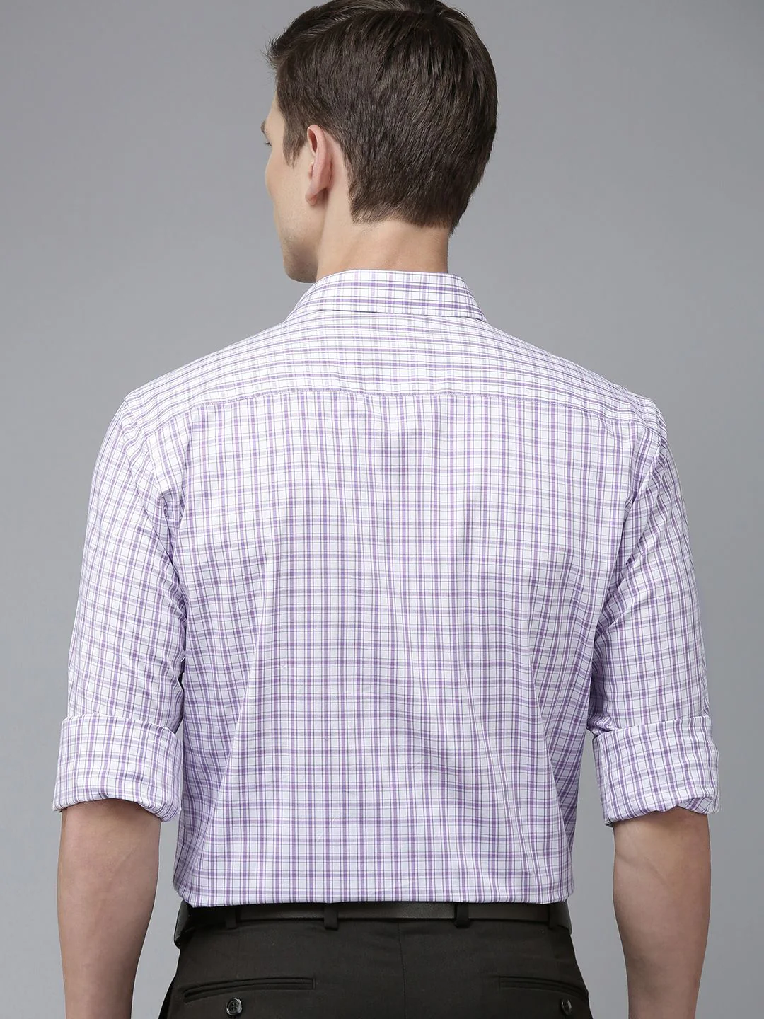 Park Avenue Slim Fit Pure Cotton Checked Formal Shirt - Image 4