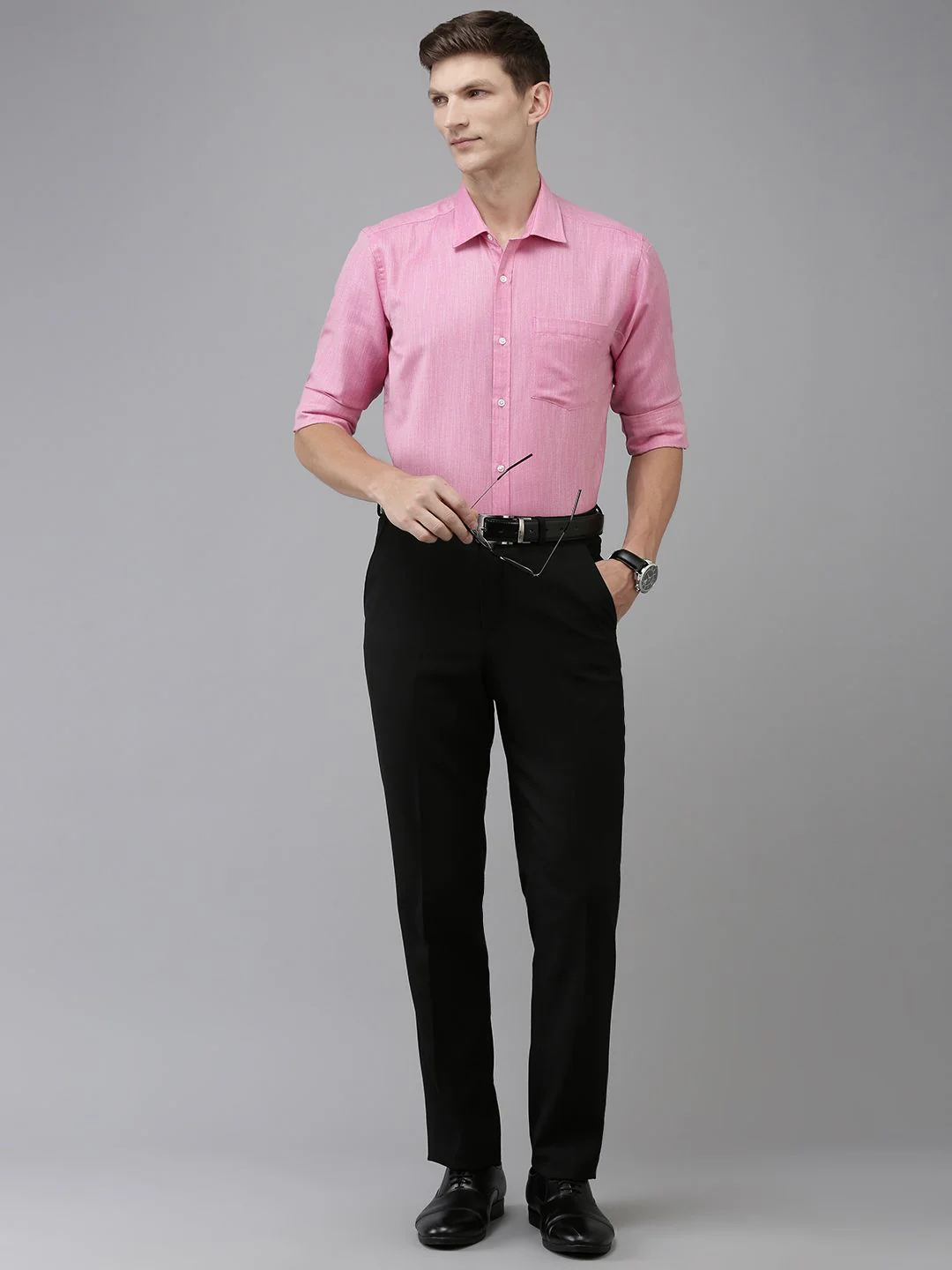 Park Avenue Slim Fit Self Design Textured Formal Shirt - Image 6