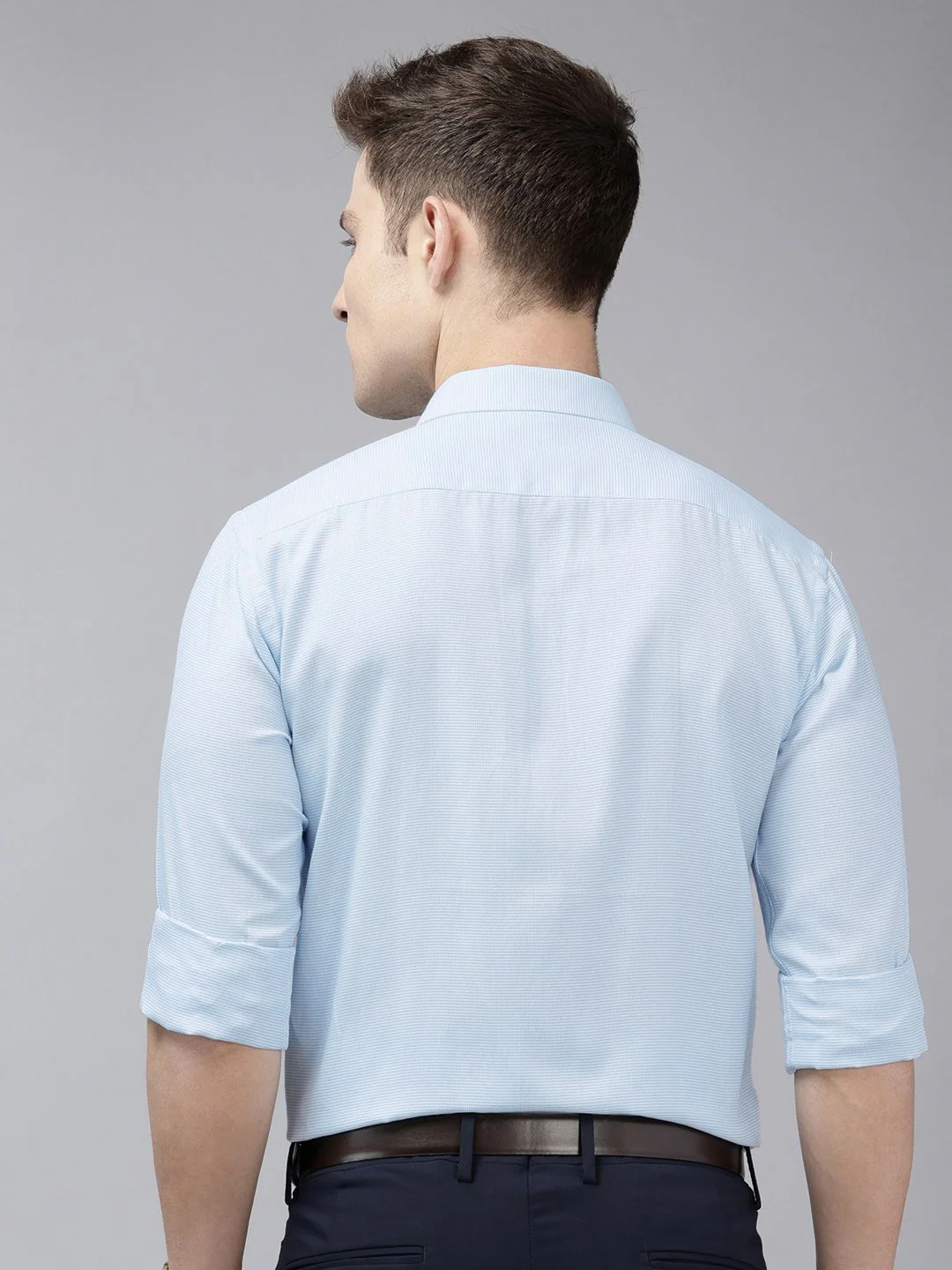 Park Avenue Slim Fit Self Design Textured Opaque Formal Shirt - Image 4