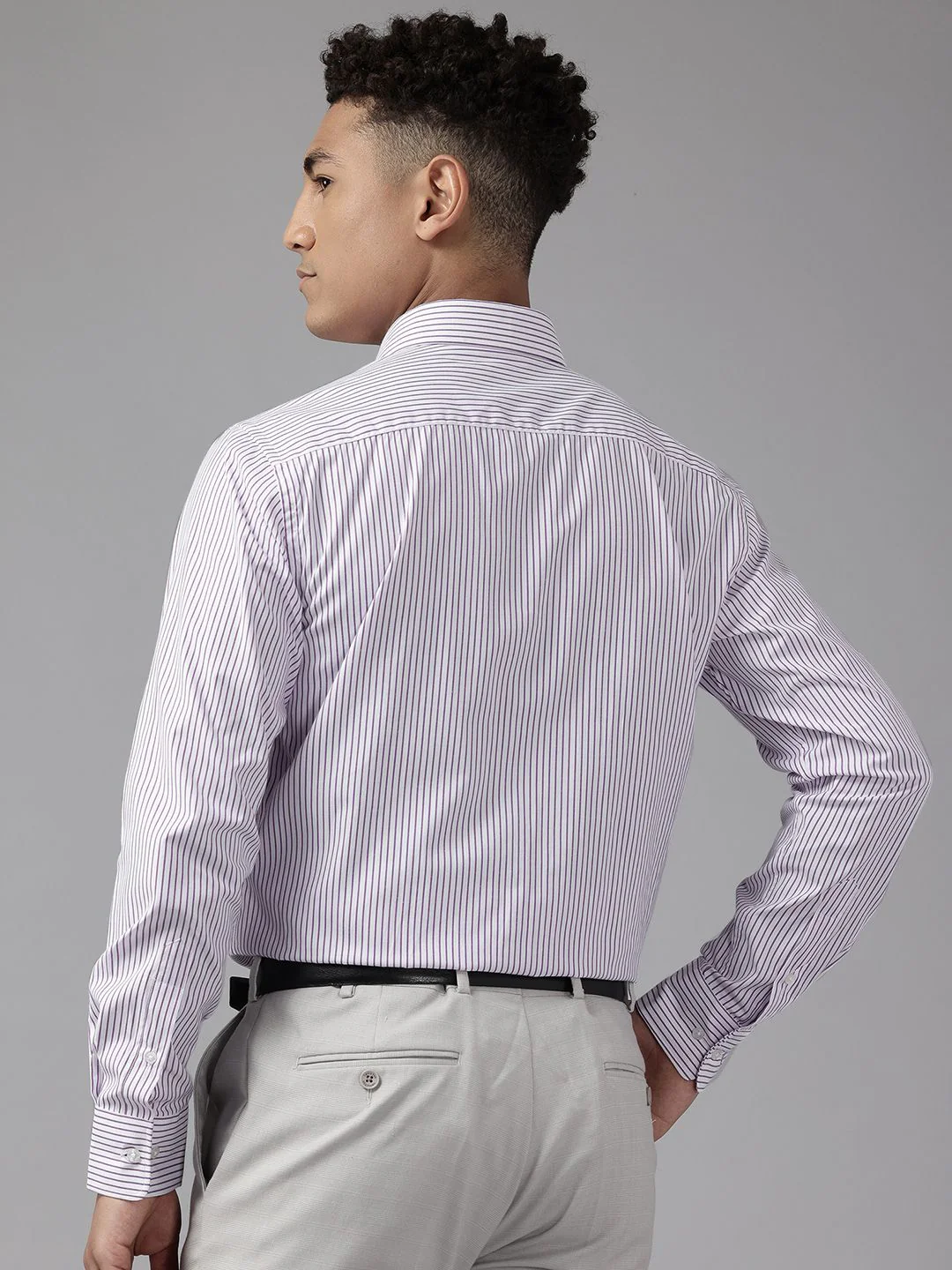 Park Avenue Slim Fit Striped Formal Shirt - Image 4
