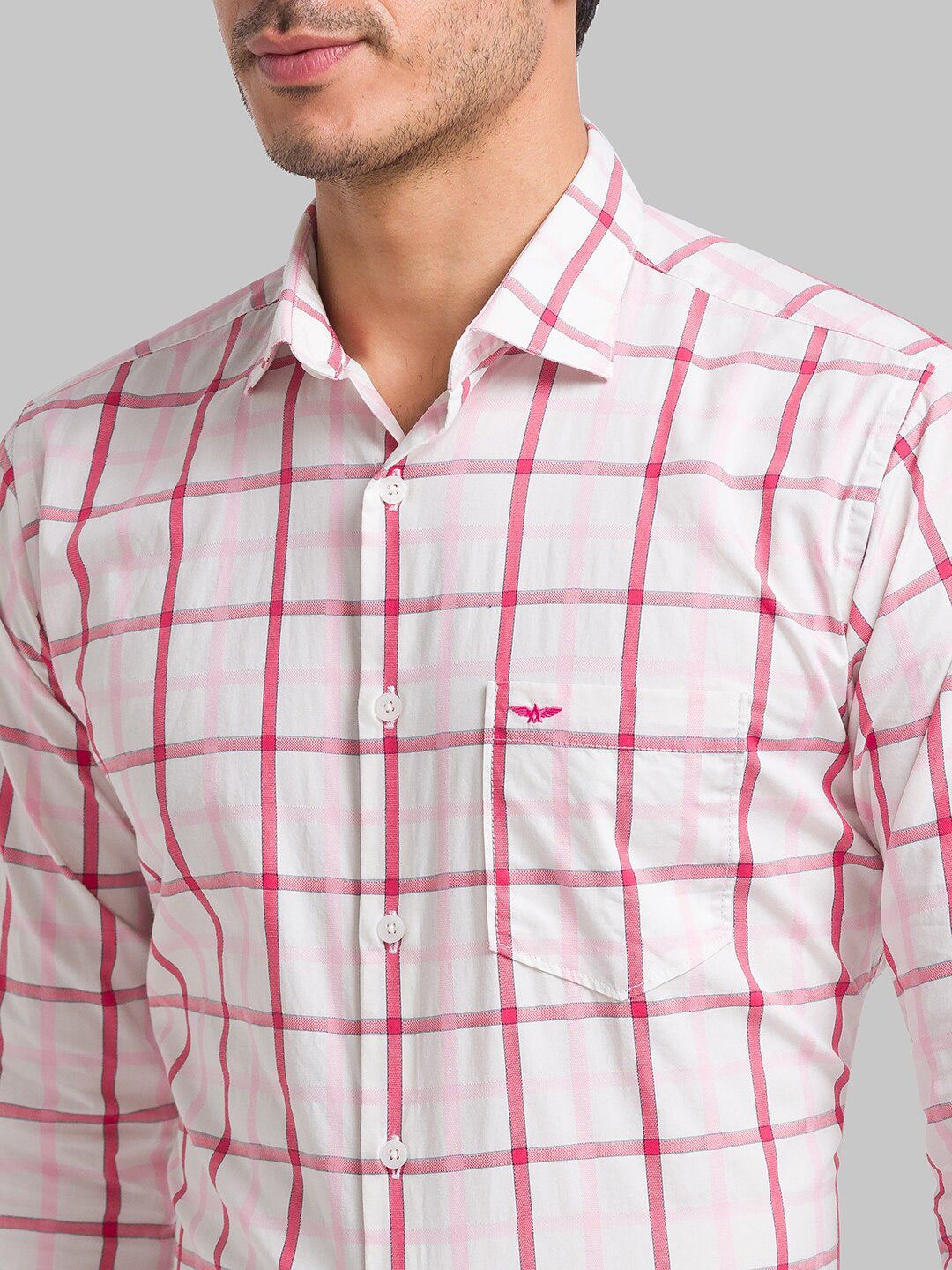 Park Avenue Slim Fit Windowpane Checked Pure Cotton Formal Shirt - Image 2
