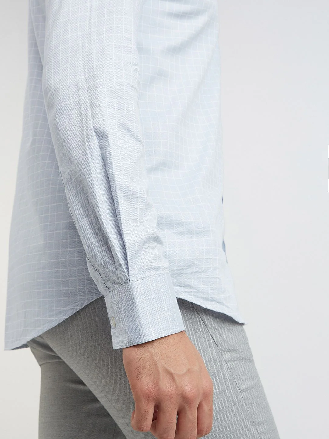 Park Avenue Slim Fit Windowpane Checks Pure Cotton Formal Shirt - Image 7