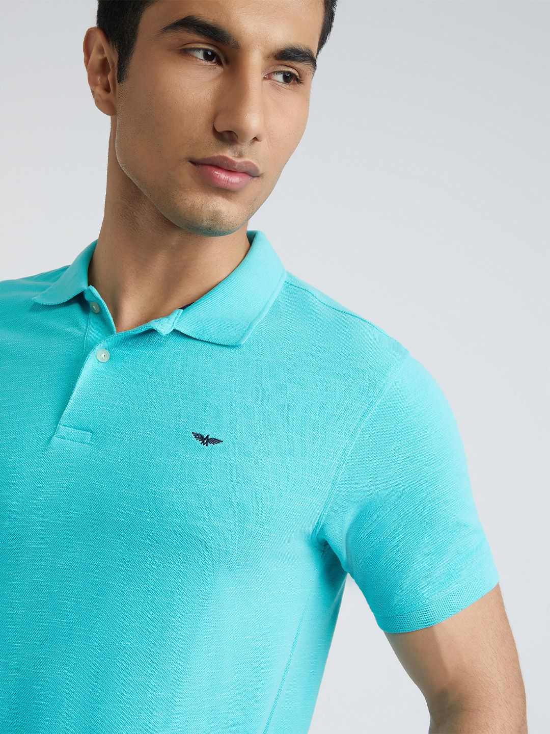 Park Avenue Solid Slim Fit Polo Collar T-shirt - Image 2