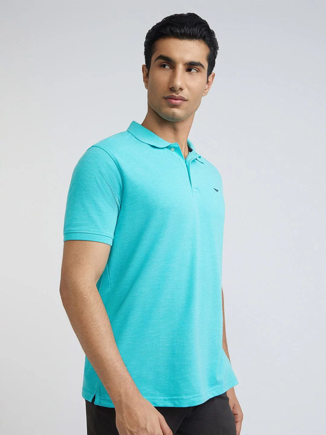 Park Avenue Solid Slim Fit Polo Collar T-shirt - Image 3