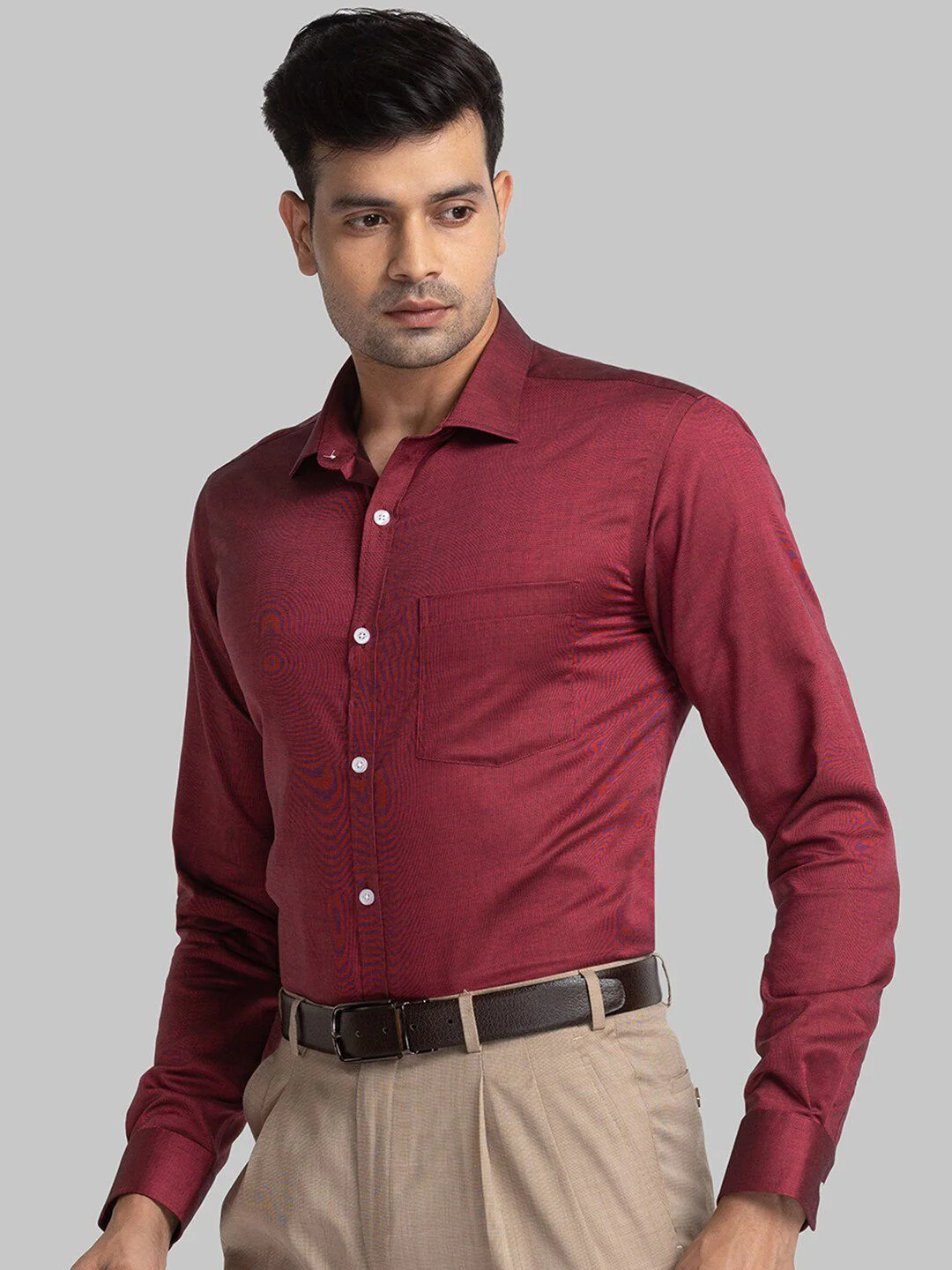 Park Avenue Spread Collar Long Sleeves Organic Cotton Slim Fit Formal Shirt - Image 5
