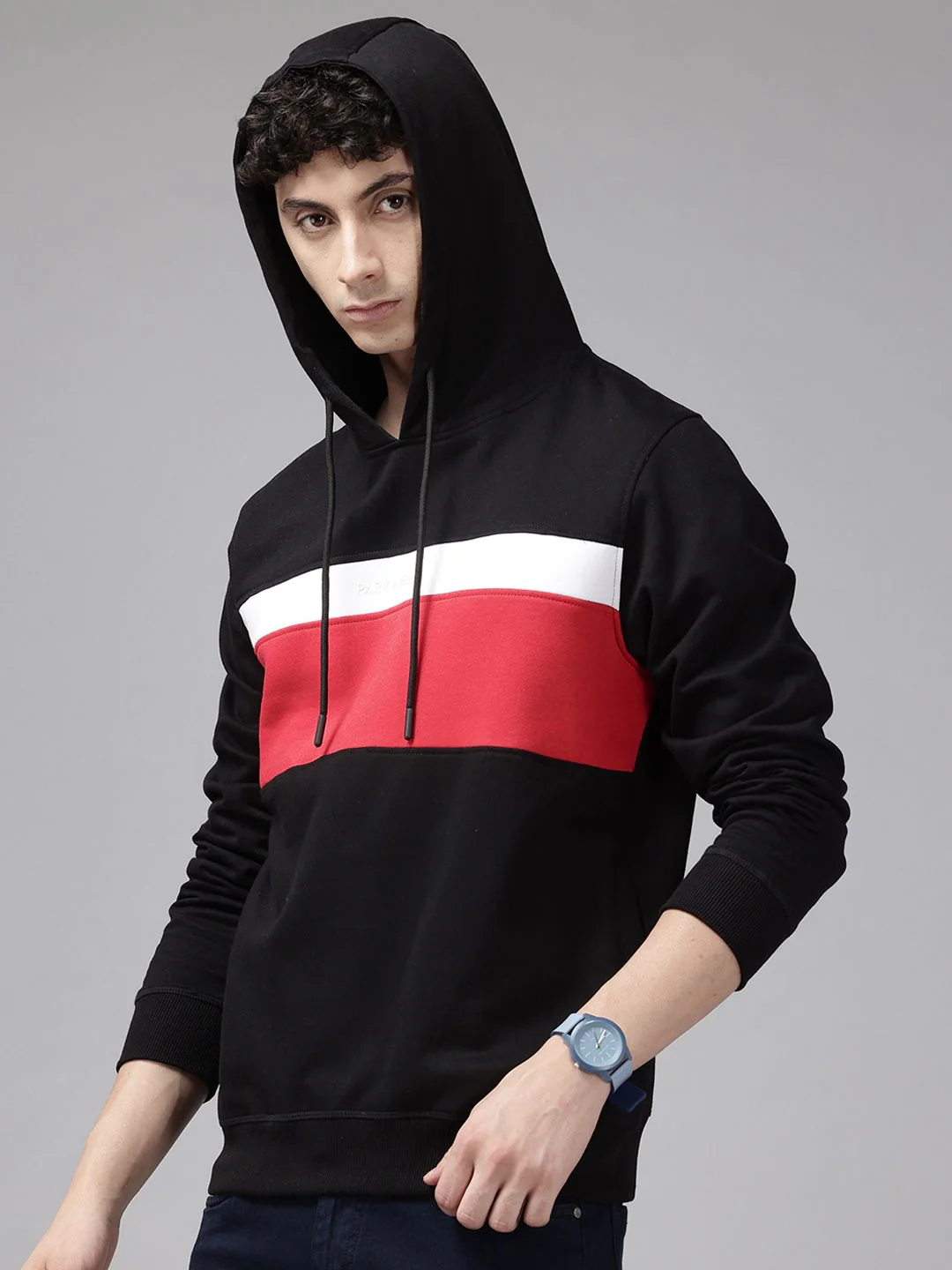 Park Avenue Striped Hooded Slim Fit Sweatshirt - Image 3