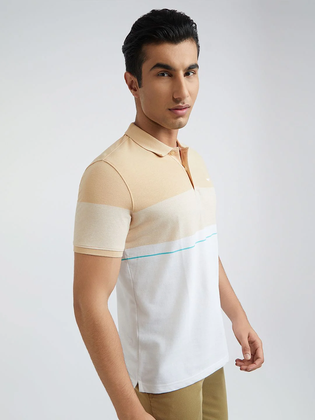 Park Avenue Striped Polo Collar Slim Fit T-shirt - Image 3