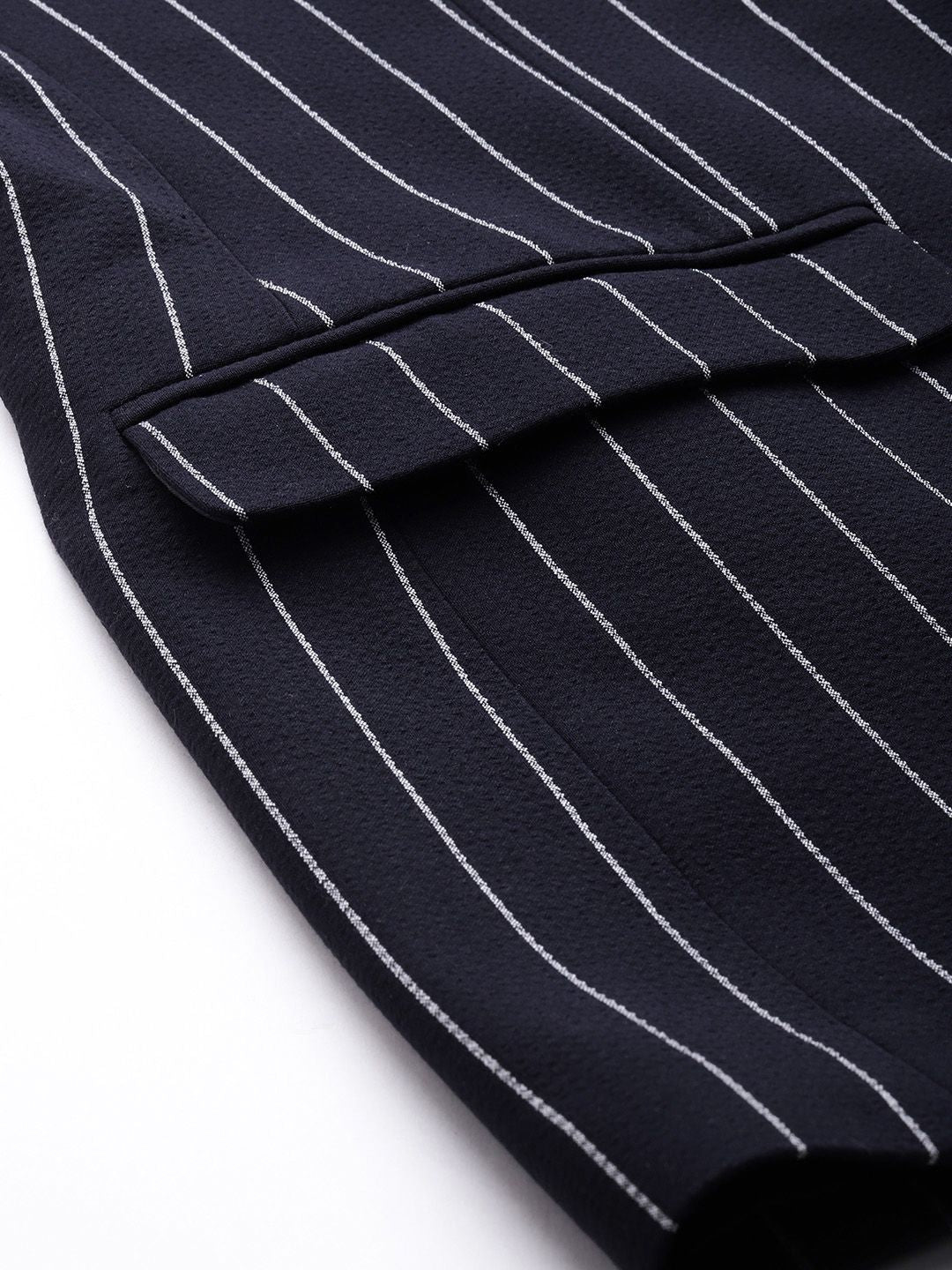 Park Avenue Striped Single Breasted Formal Blazer - Image 6