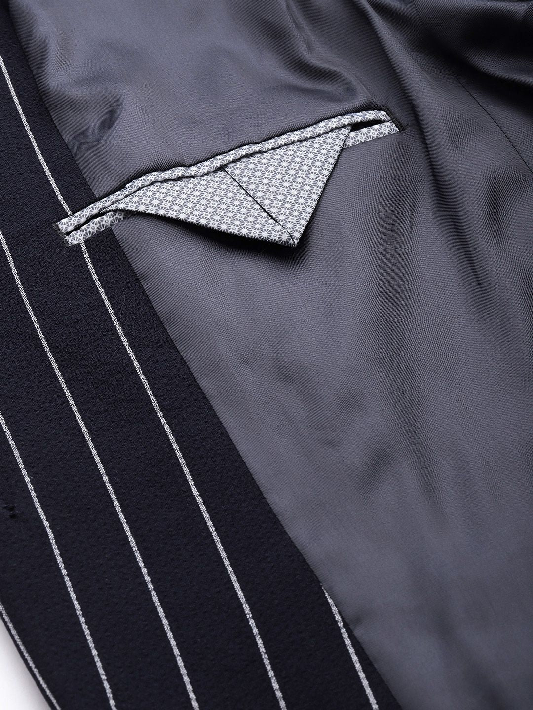 Park Avenue Striped Single Breasted Formal Blazer - Image 7