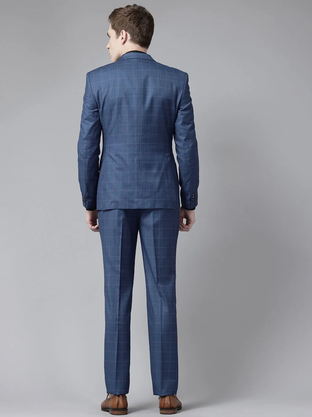 Park Avenue Super Slim Fit Checked Blazer & Trousers - Image 5