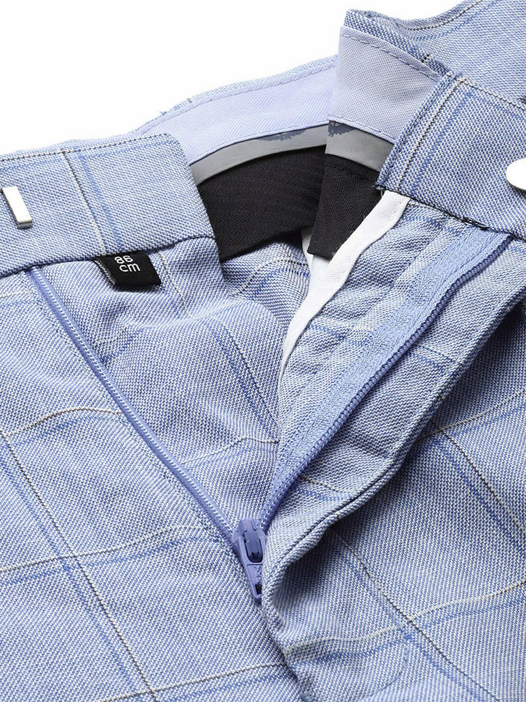 Park Avenue Super Slim Fit Checked Notched Lapel Single-Breasted Formal 2 Piece Suits - Image 3