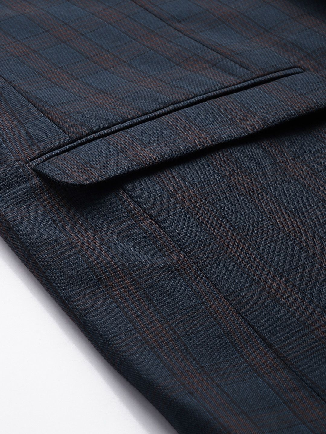 Park Avenue Super Slim Fit Checked Notched Lapel Single-Breasted Formal 2 Piece Suits - Image 7