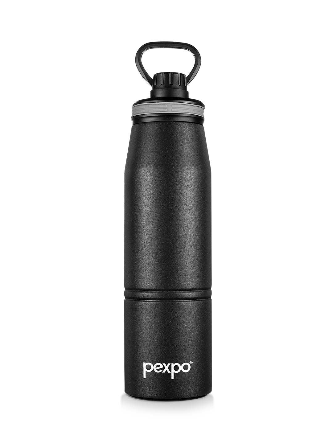 Pexpo Altros Black Double wall Thermosteel Hot and Cold Knight Flask Water Bottle 940 ml - Image 2