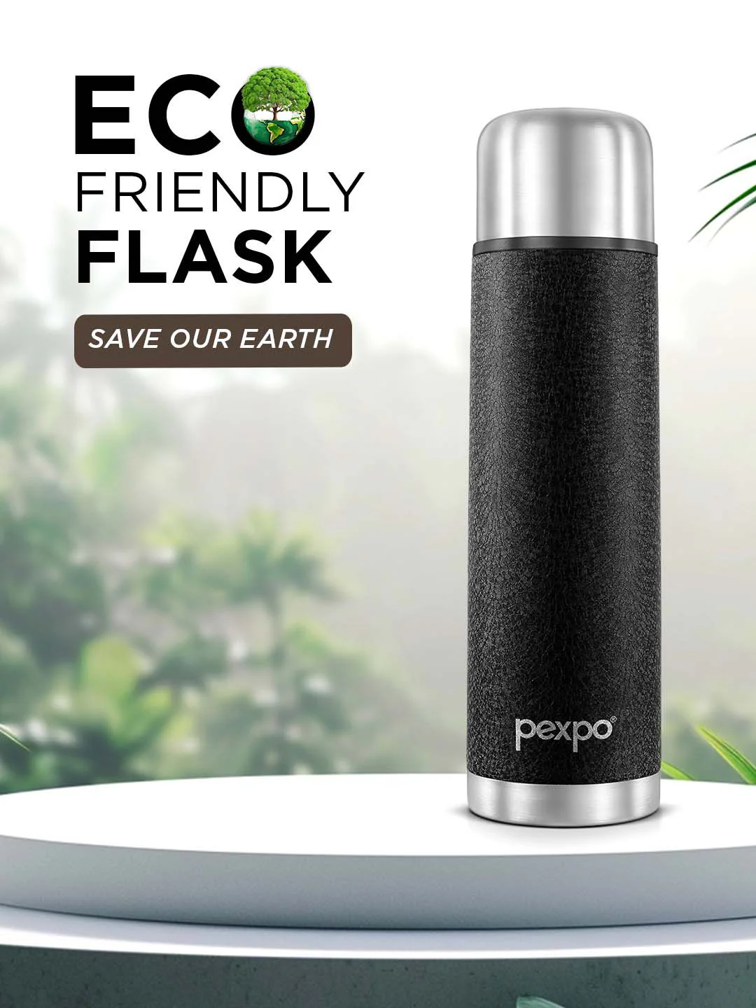 Pexpo Flamingo Black Thermosteel ISI Certified flask Insulated Water Bottle & Bag 1000ml - Image 3