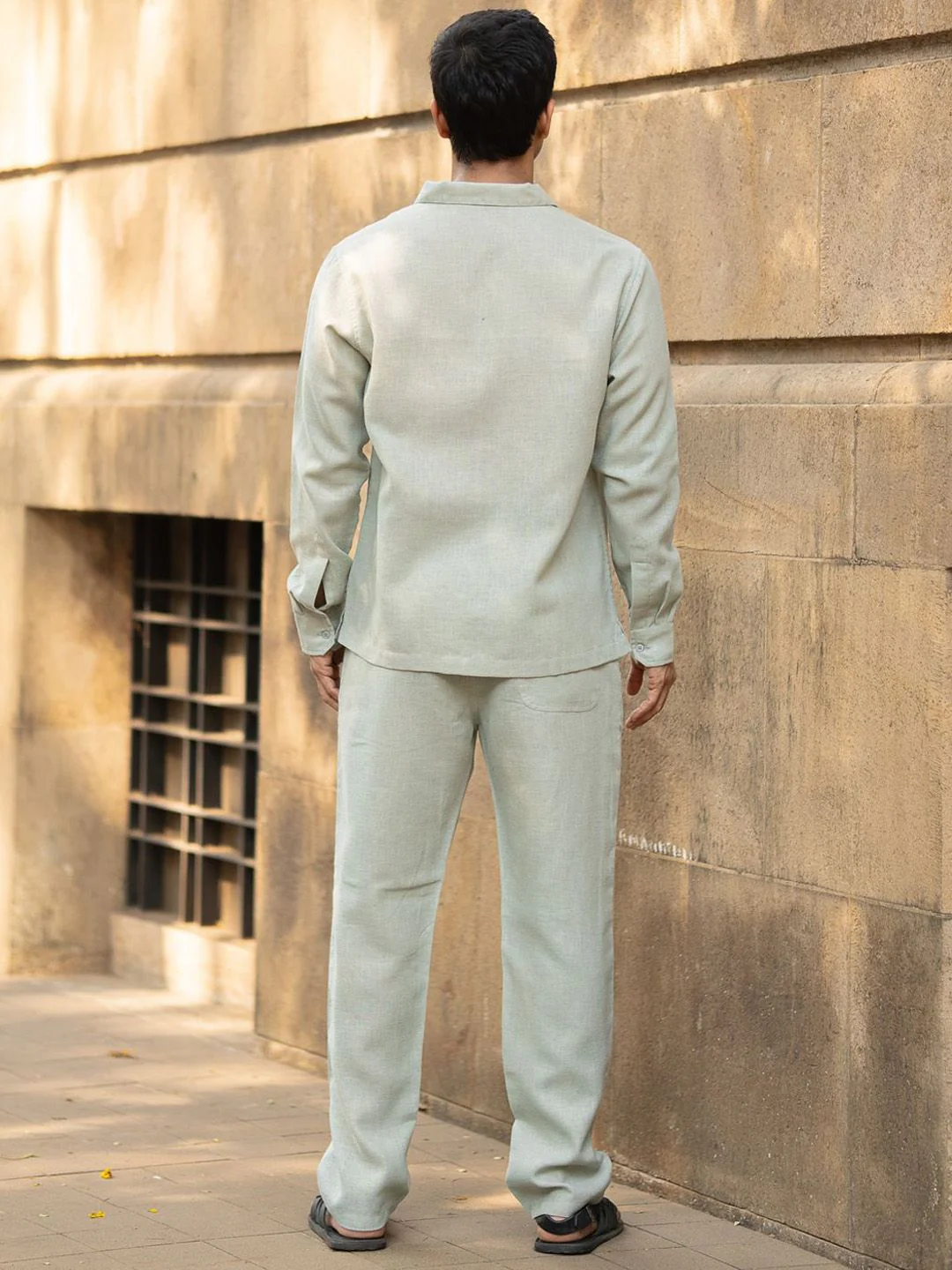 Pista Lightweight Shirt Collar Neck Shirt With Trousers Co-Ord Set - Image 3
