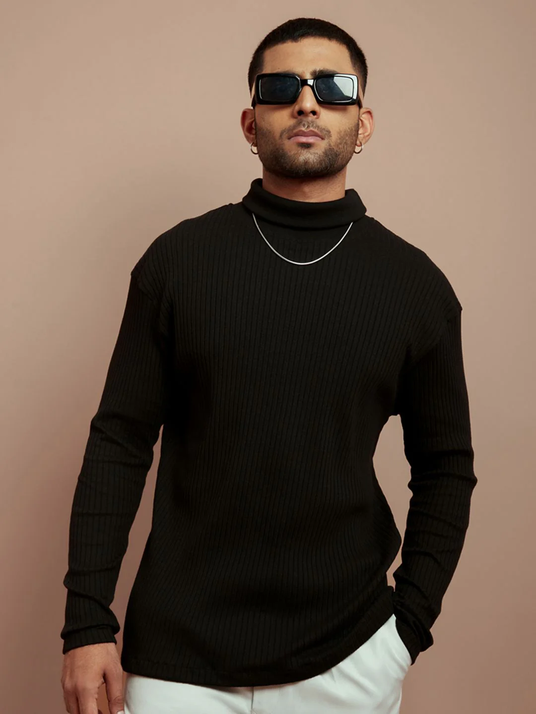 Powerlook Black Turtle Neck T-shirt