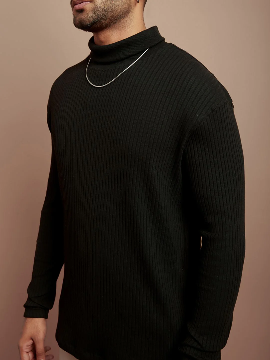 Powerlook Black Turtle Neck T-shirt - Image 2