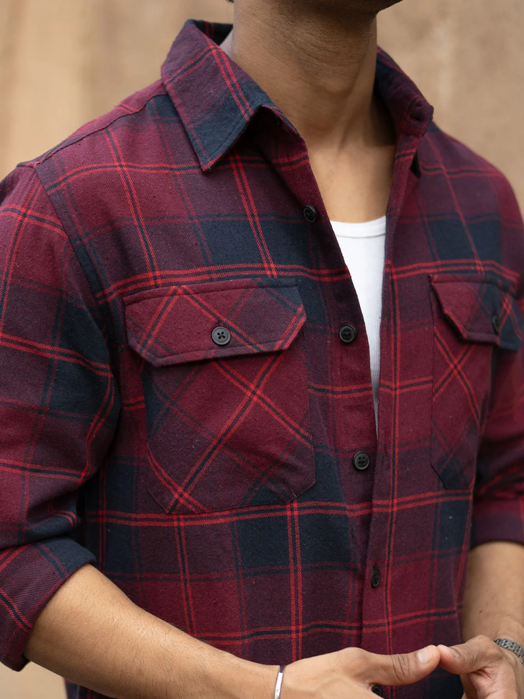 Powerlook Checked Casual Shirt - Image 2
