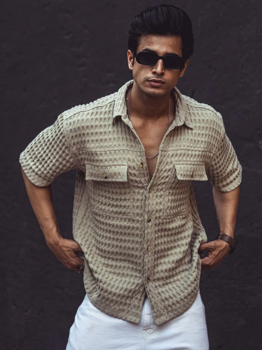 Powerlook India Slim Oversized Checked Pure Cotton Casual Shirt