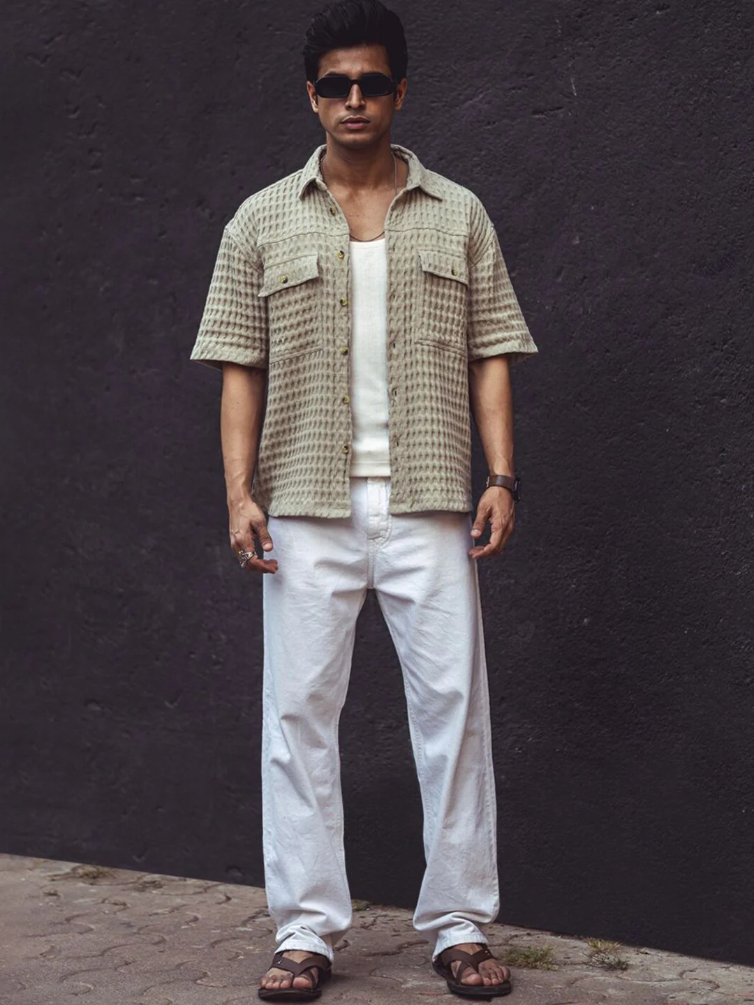 Powerlook India Slim Oversized Checked Pure Cotton Casual Shirt - Image 4