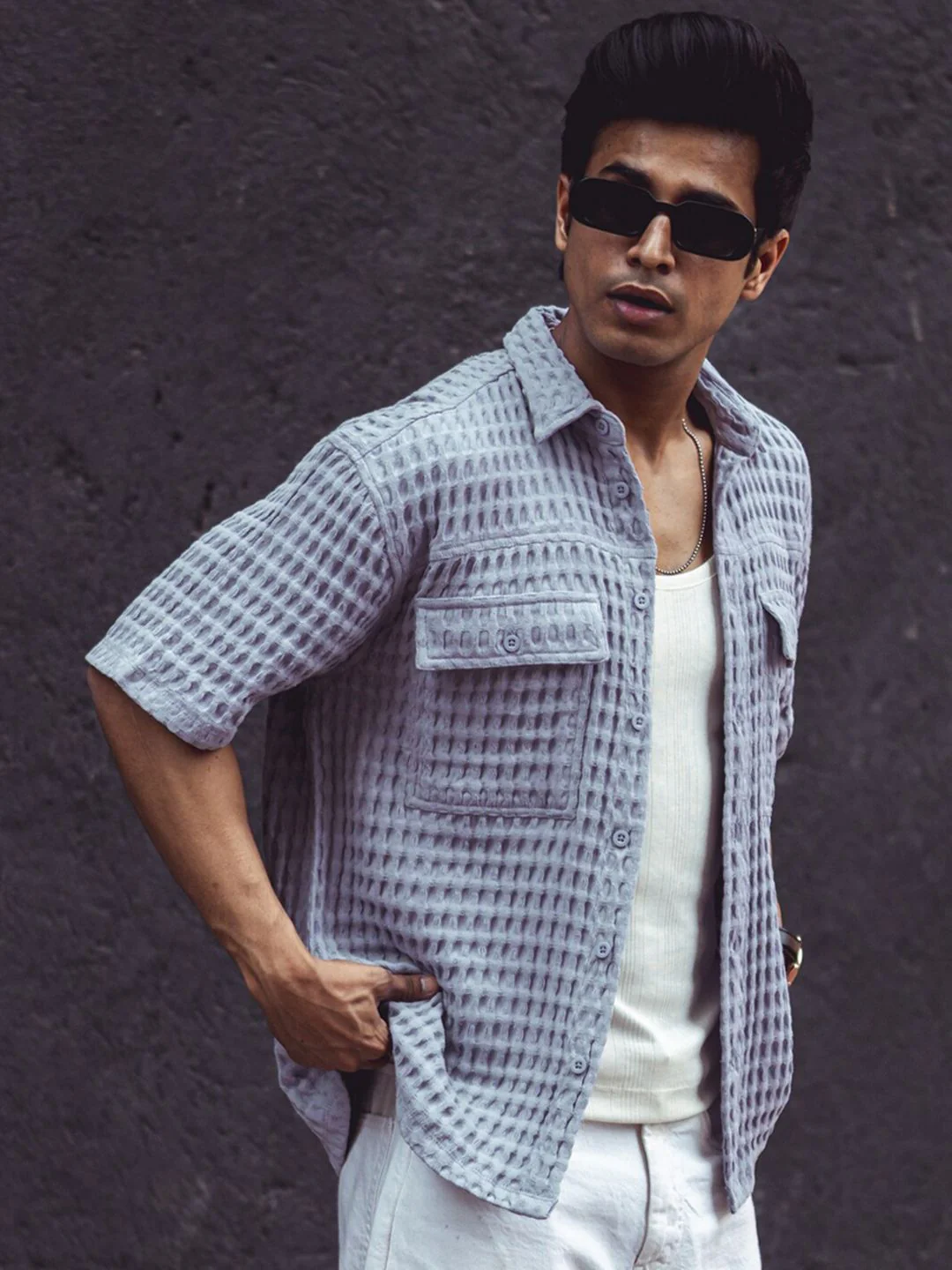 Powerlook India Slim Oversized Checked Pure Cotton Casual Shirt - Image 3