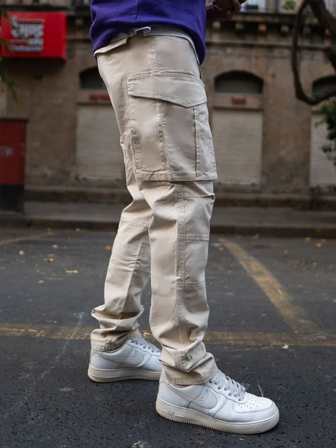 Powerlook Men Beige Regular Fit Cargo Pant - Image 2