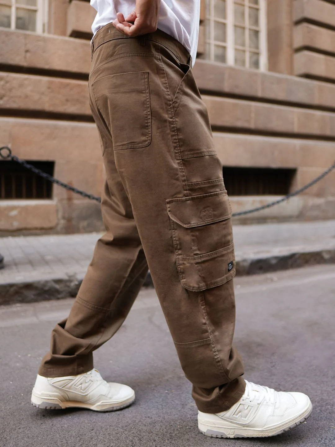 Powerlook Men Brown Mid-Rise Denim Cargos - Image 2