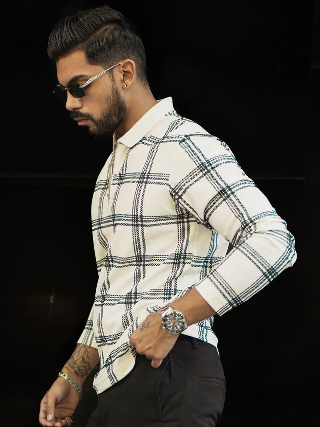 Powerlook Men Checked Polo Collar T-shirt - Image 5