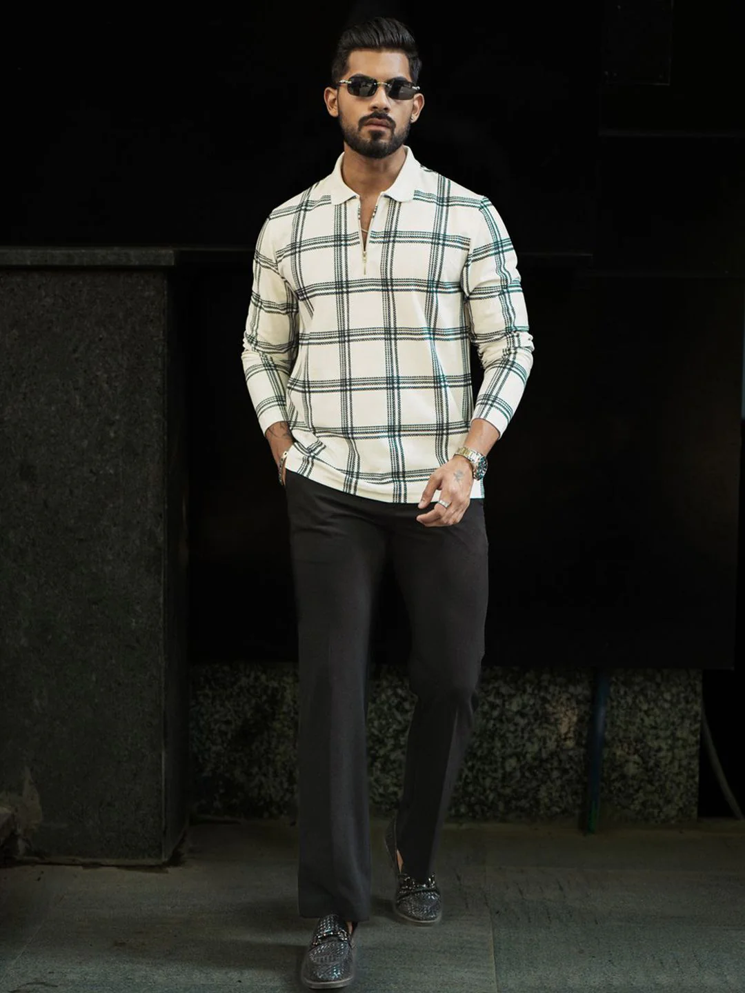 Powerlook Men Checked Polo Collar T-shirt - Image 6
