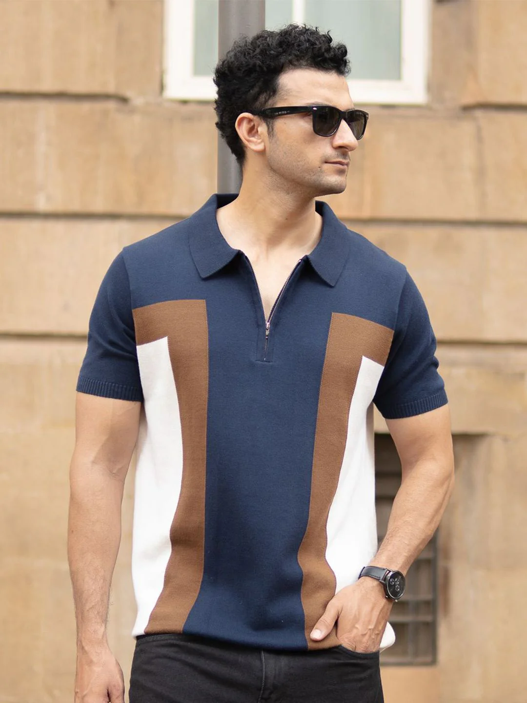 Powerlook Men Cotton Striped Polo T-Shirt - Image 6