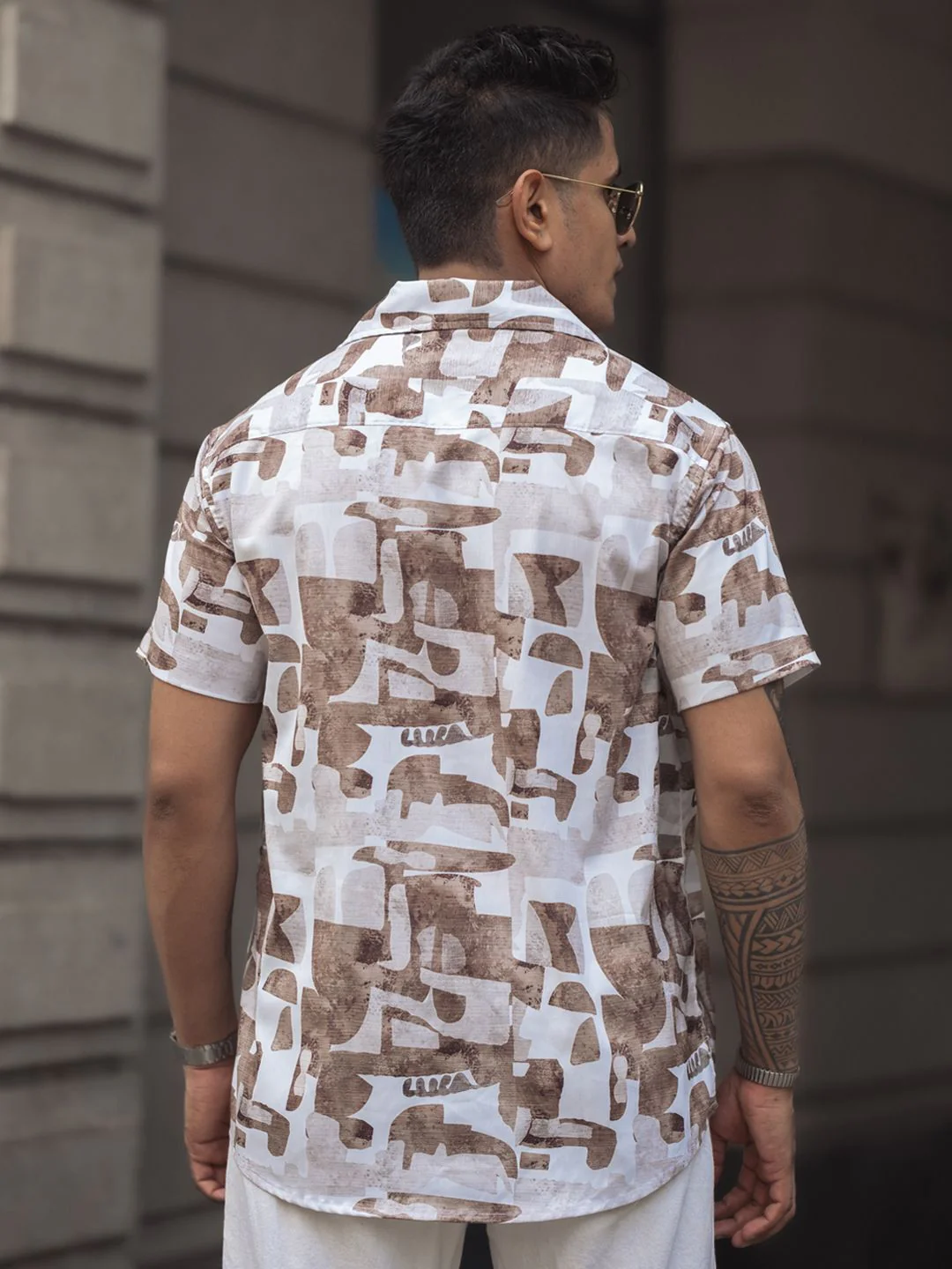 Powerlook Men Cuban Collar Graphic Printed Casual Shirt - Image 5
