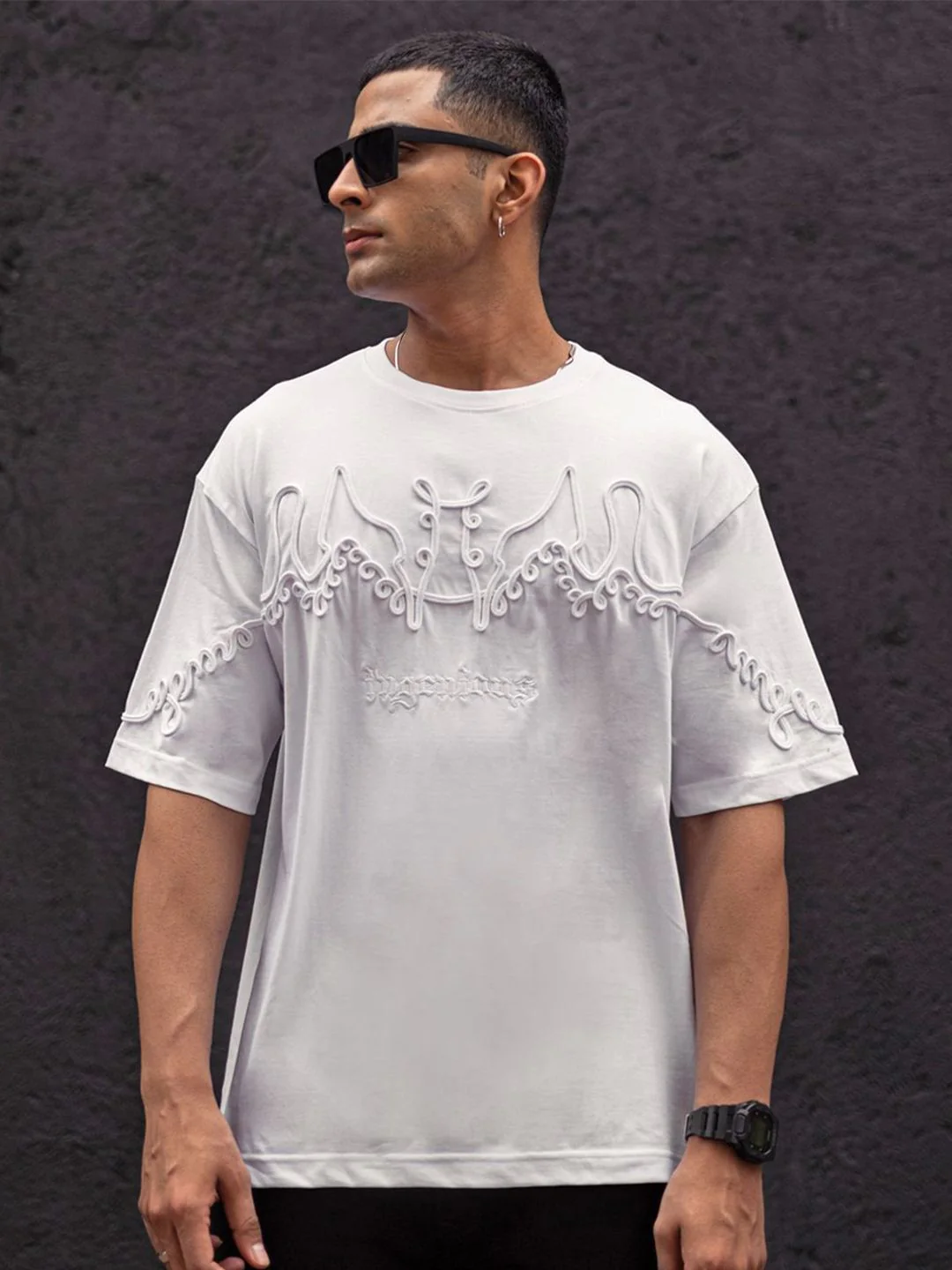 Powerlook Men Drop-Shoulder Sleeves T-shirt