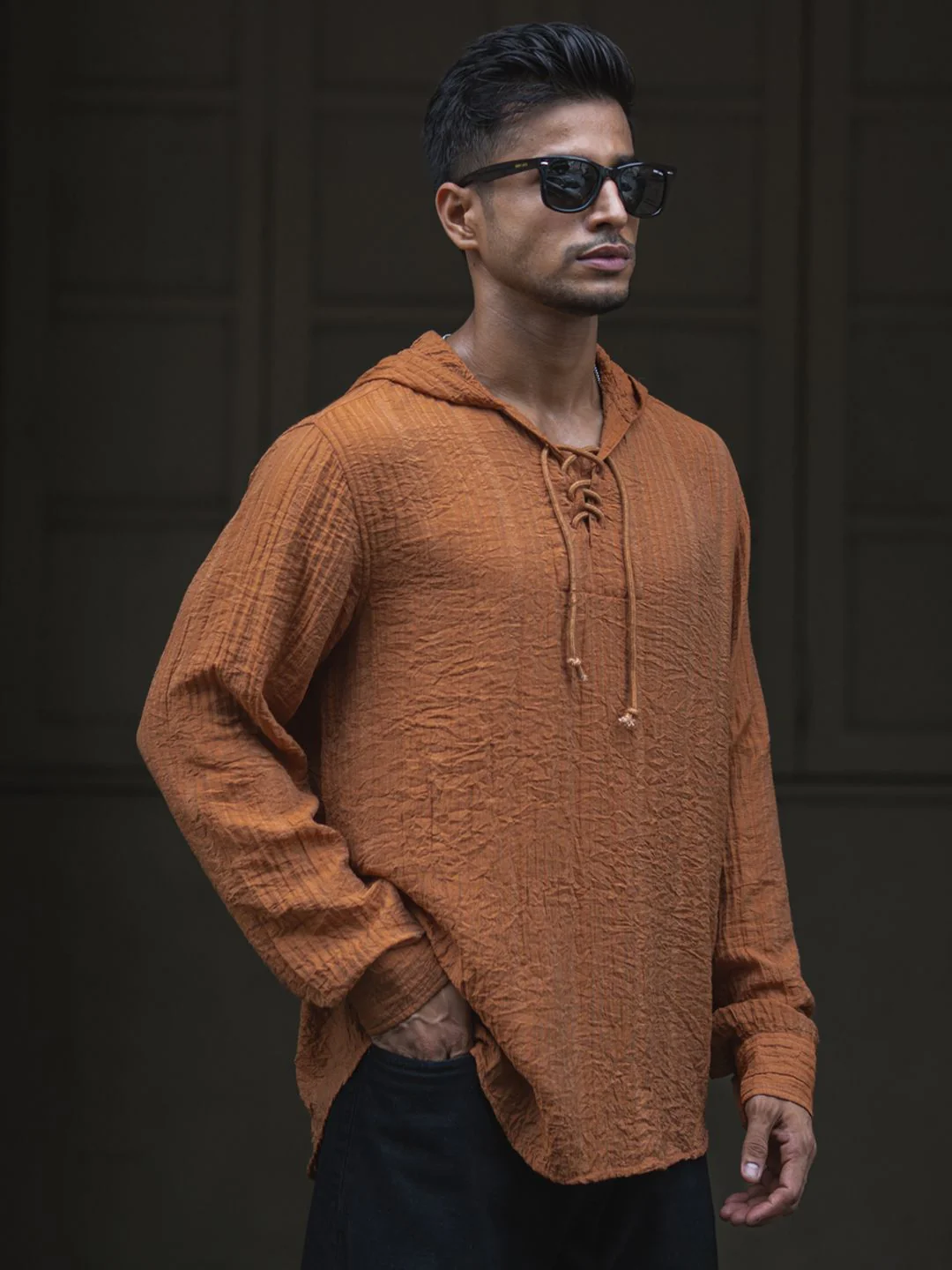 Powerlook Men Hood Solid Casual Shirt - Image 3