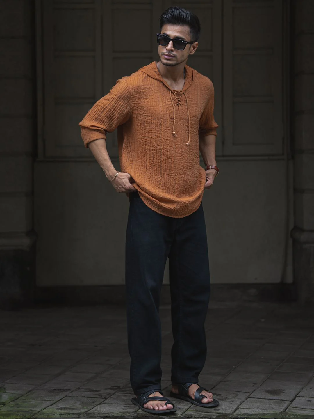 Powerlook Men Hood Solid Casual Shirt - Image 4