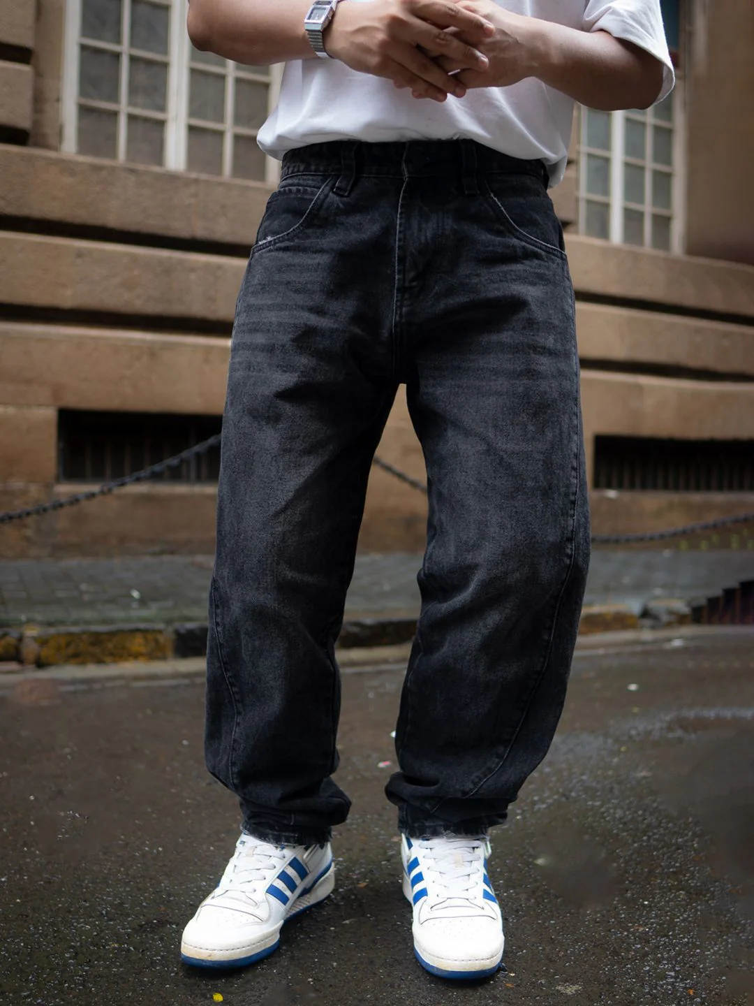 Powerlook Men Mid-Rise Baggy Fit Denim Jeans - Image 2