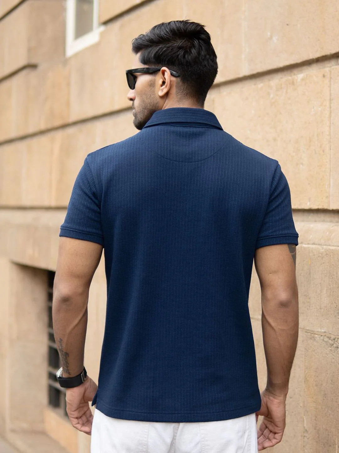 Powerlook Men Navy Structured Polo T-Shirt - Image 4