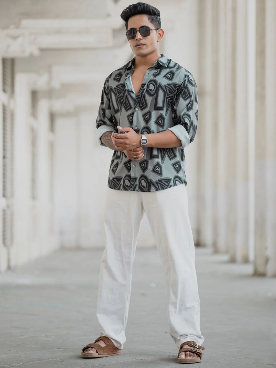 Powerlook Men Opaque Printed Casual Shirt - Image 4