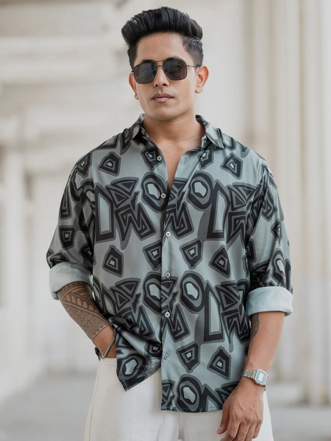 Powerlook Men Opaque Printed Casual Shirt - Image 6
