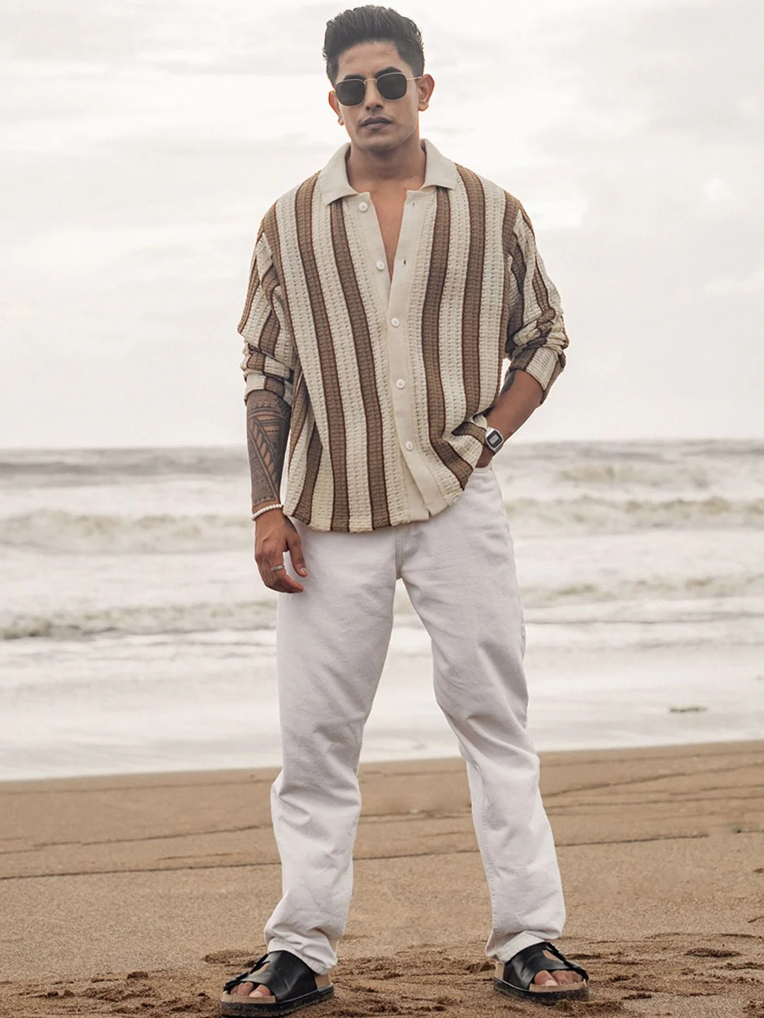 Powerlook Men Opaque Striped Casual Shirt - Image 5