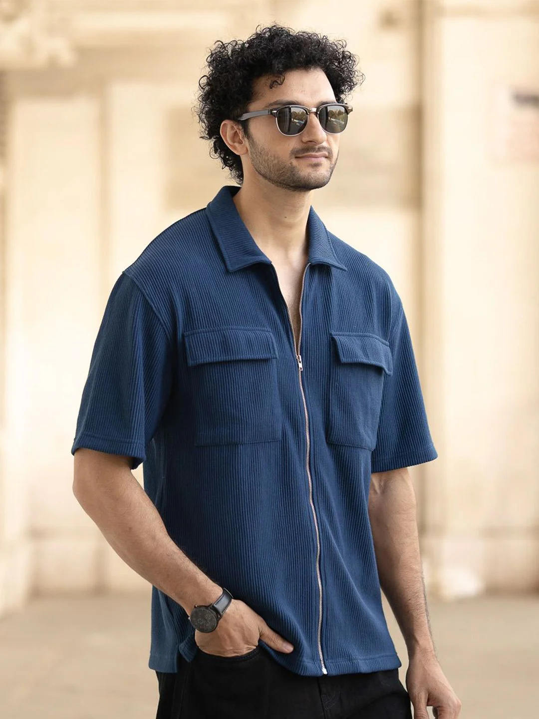 Powerlook Men Oversized Fit Spread Collar Solid Casual Shirt - Image 3
