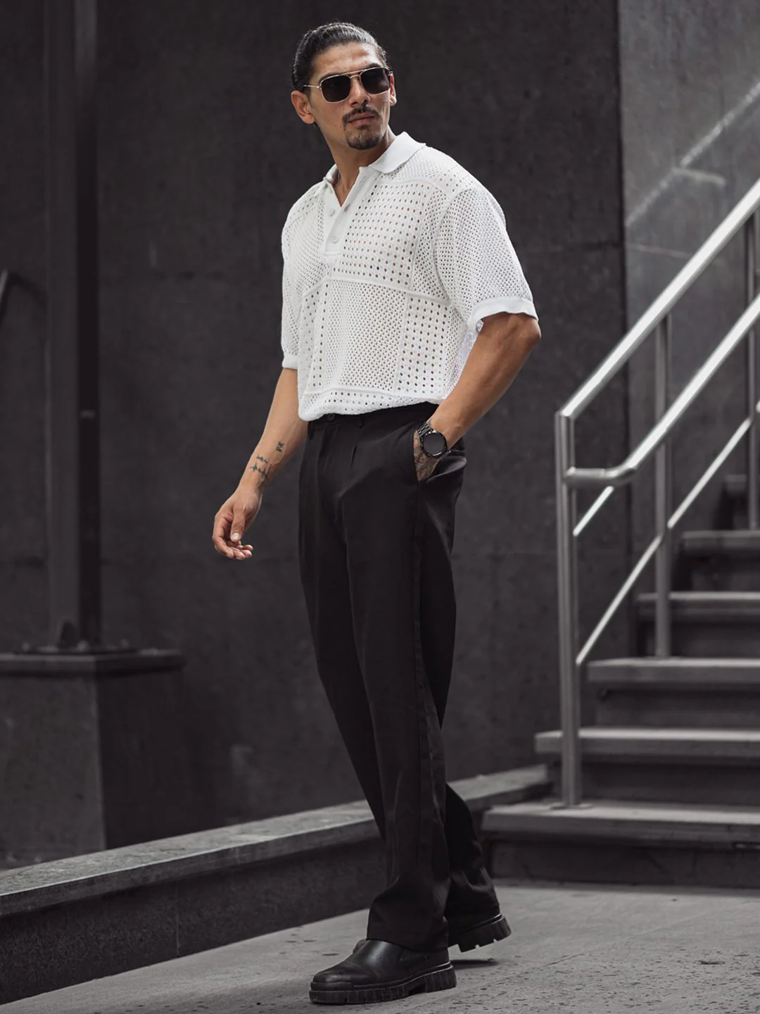 Powerlook Men Polo Collar Drop-Shoulder Sleeves T-shirt - Image 4